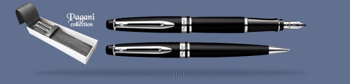 Zestaw Pióro wieczne + Długopis Waterman Expert Czarny Mat CT + Etui Kolor | Stalówka M