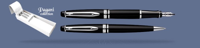 Zestaw Pióro wieczne + Długopis Waterman Expert Czarny Mat CT + Etui Kolor | Stalówka M