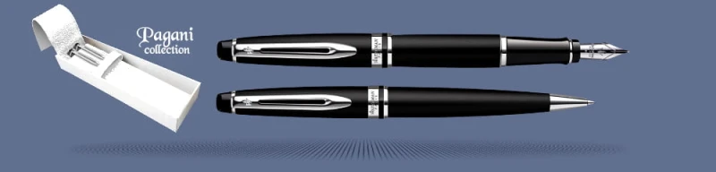Zestaw Pióro wieczne + Długopis Waterman Expert Czarny Mat CT + Etui Kolor | Stalówka M