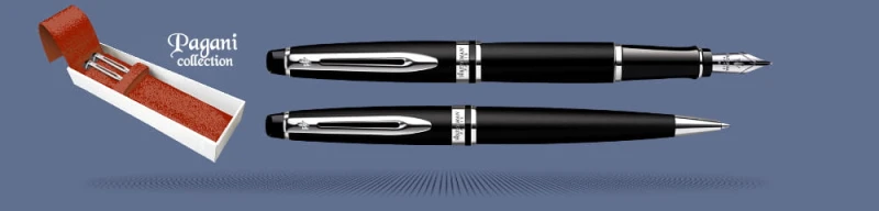 Zestaw Pióro wieczne + Długopis Waterman Expert Czarny Mat CT + Etui Kolor | Stalówka M