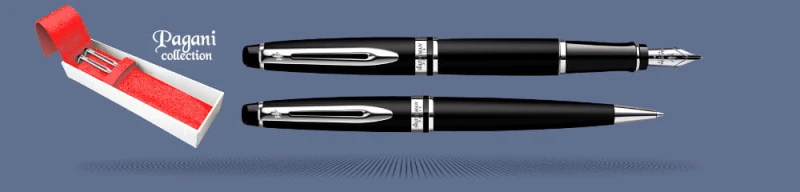 Zestaw Pióro wieczne + Długopis Waterman Expert Czarny Mat CT + Etui Kolor | Stalówka M