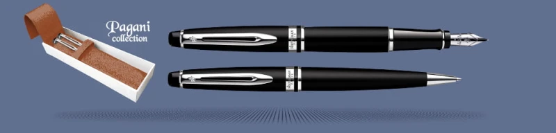 Zestaw Pióro wieczne + Długopis Waterman Expert Czarny Mat CT + Etui Kolor | Stalówka M