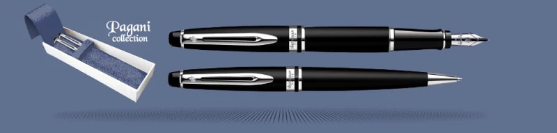 Zestaw Pióro wieczne + Długopis Waterman Expert Czarny Mat CT + Etui Kolor | Stalówka M
