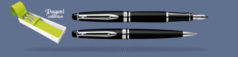 Zestaw Pióro wieczne + Długopis Waterman Expert Czarny Mat CT + Etui Kolor | Stalówka M