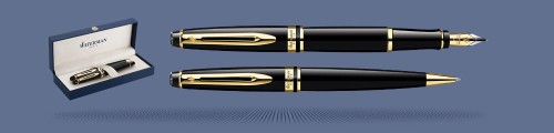 Zestaw Piśmienny Waterman Pióro wieczne + Długopis Waterman Expert Czerń GT | Stalówka F