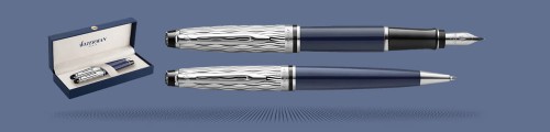 Zestaw Piśmienny Waterman Pióro wieczne + Długopis Waterman Expert L'essence Du Blue CT | Stalówka F 