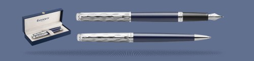 Zestaw Piśmienny Waterman Pióro wieczne + Długopis Waterman Hémisphère L'essence Du Blue CT | Stalówka F 