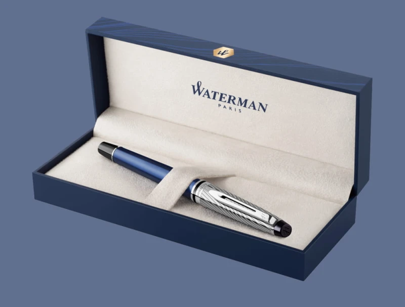 Pióro kulkowe Waterman Expert Deluxe Metalic Niebieski CT - 2187682 + BOX Premium