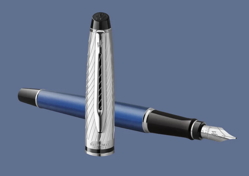 Pióro wieczne Waterman Expert Deluxe Metalic Niebieski CT - 2187650 | Stalówka F