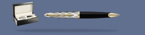 Zestaw Długopis Waterman Carène Reflets De Paris GT + Wood Box Black - 2200946