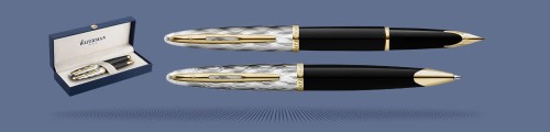 Zestaw Piśmienny Waterman Pióro wieczne + Długopis Waterman Carène Reflets De Paris GT | Stalówka F  - 2200944_2200946