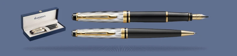 Zestaw Piśmienny Waterman Pióro wieczne + Długopis Waterman Expert Reflets De Paris GT | Stalówka F