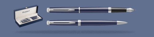 Zestaw Piśmienny Waterman Pióro wieczne + Długopis Waterman Hémisphère Blue Core CT | Stalówka F