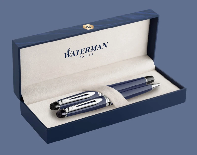 Zestaw Piśmienny Waterman Pióro wieczne + Długopis Waterman Expert Blue Core CT | Stalówka M + BOX Premium