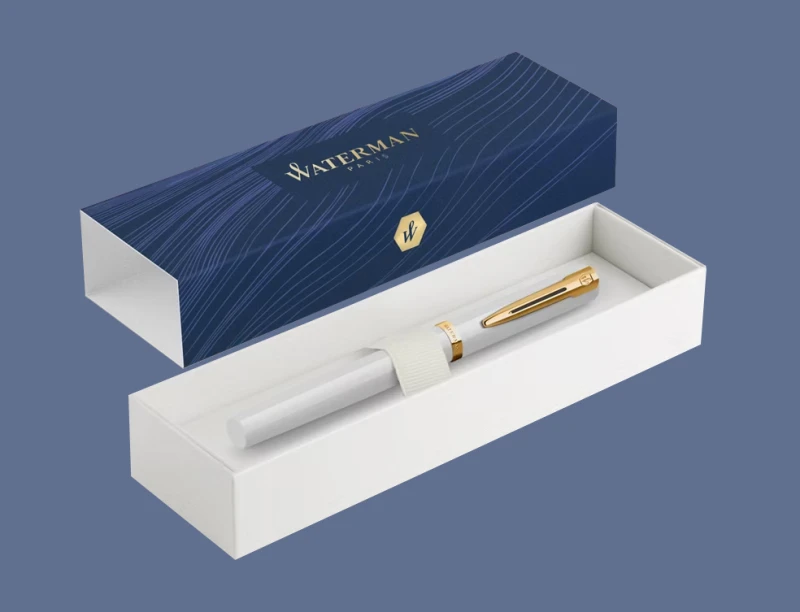 Pióro wieczne Waterman Impression Biały GT + Box Standard | Stalówka F - 2225469