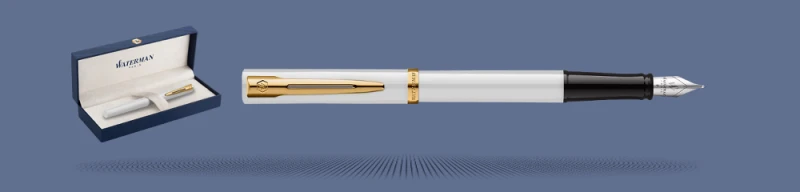 Pióro wieczne Waterman Impression Biały GT + Box Premium | Stalówka F - 2225469