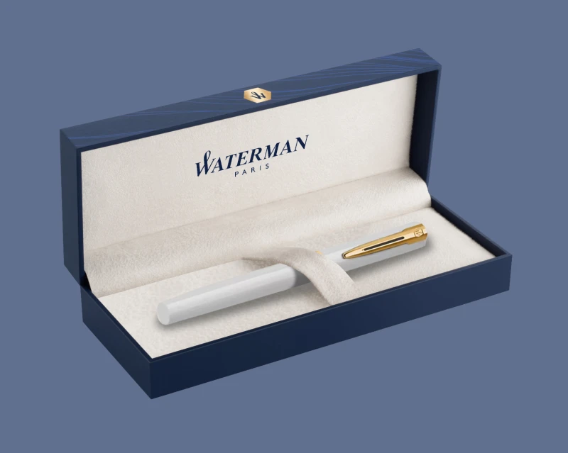 Pióro wieczne Waterman Impression Biały GT + Box Premium | Stalówka F - 2225469