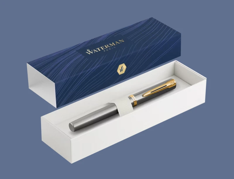 Pióro wieczne Waterman Impression Stalowy GT + Box Standard | Stalówka F - 2225493