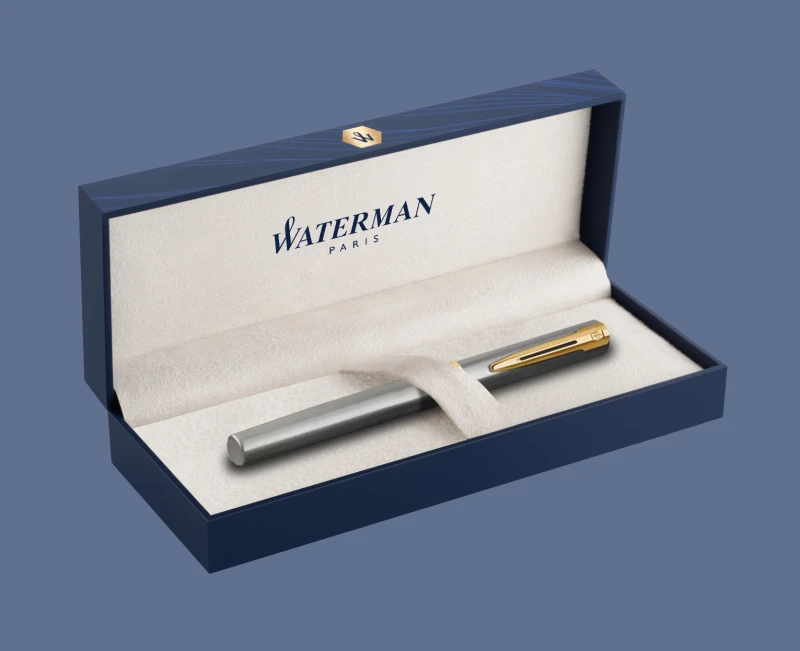 Pióro wieczne Waterman Impression Stalowy GT + Box Premium | Stalówka F - 2225493