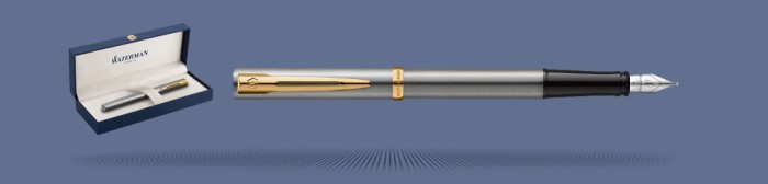 Pióro wieczne Waterman Impression Stalowy GT + Box Premium | Stalówka F - 2225493