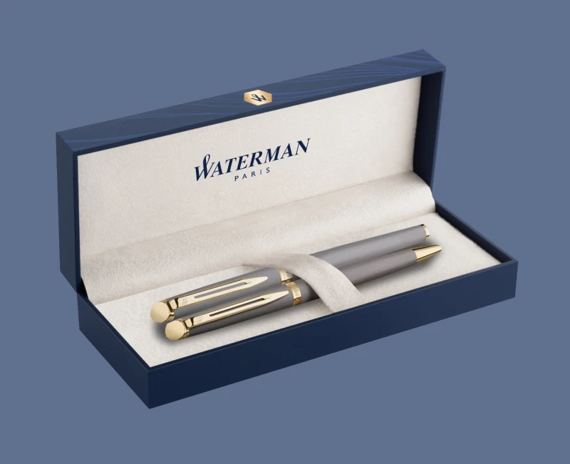 Zestaw Pióro wieczne + Długopis Waterman Hémisphère Stone GT | Stalówka F - 2217943_2217946