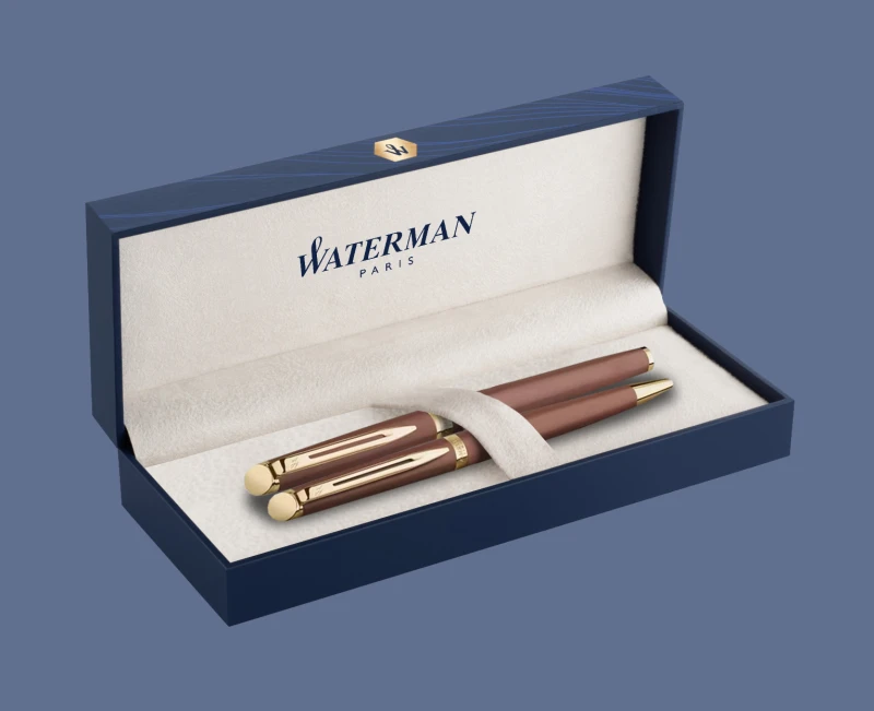Zestaw Pióro wieczne + Długopis Waterman Hémisphère Copper GT | Stalówka F - 2217947_2217950