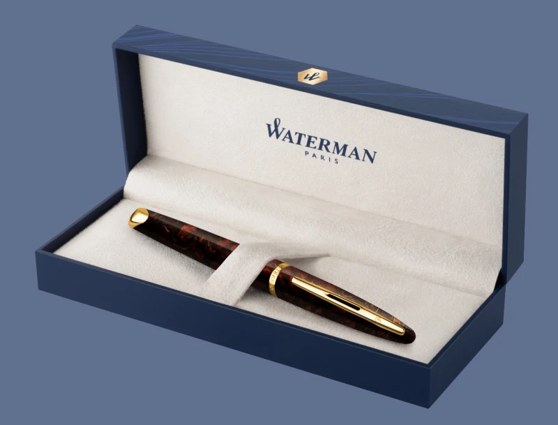 Pióro wieczne Waterman Carène Morski Bursztyn GT - S0700860 | Stalówka F/18K