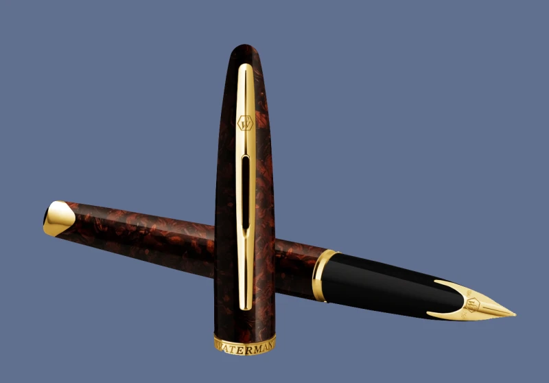 Pióro wieczne Waterman Carène Morski Bursztyn GT - S0700860 | Stalówka F/18K