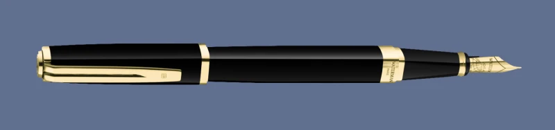 Pióro wieczne Waterman Exception Slim Laka Czarna GT - S0636930 | Stalówka F/18K