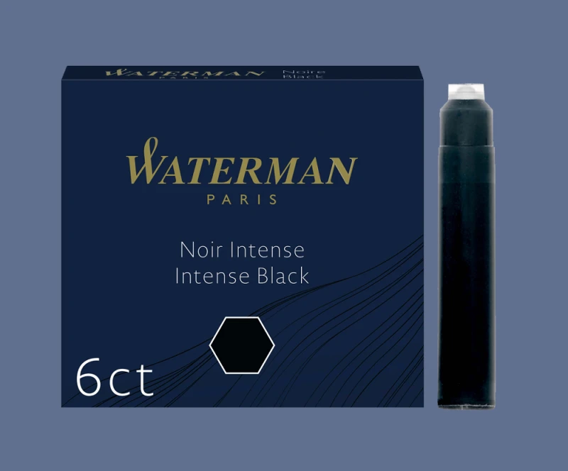 Naboje atramentowe Waterman Krótkie Czarne 6 szt. - S0110940